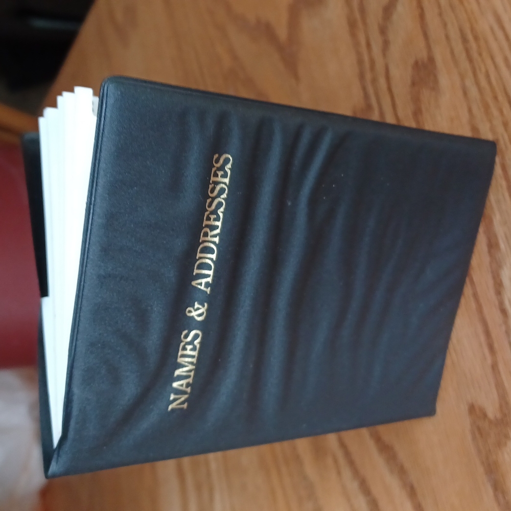 Black vinyl address book